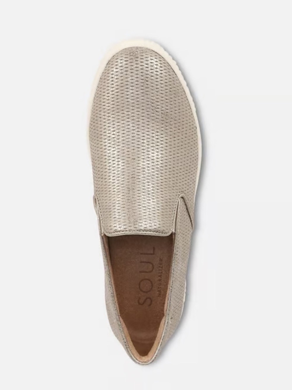 Naturalizer by SOUL TIA SLIP ON SNEAKER Porcelain Metallic Size 9 Wide NEW - Picture 3 of 6